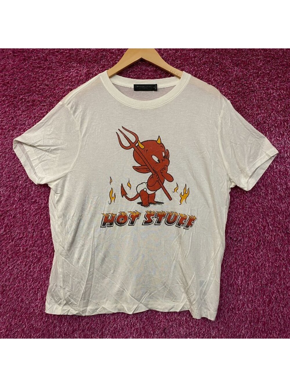 Junk Food Clothing Hot Stuff The Little Devil Vintage Style Women's Tissue Tee X